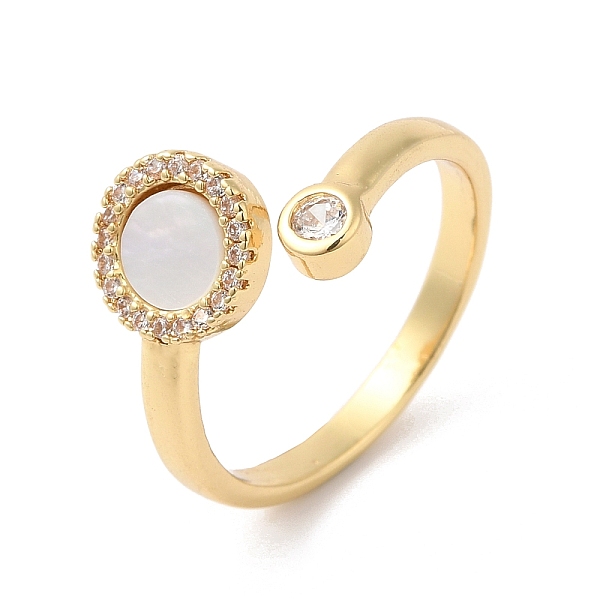 PandaHall Natural Shell Flat Round Open Cuff Ring with Clear Cubic Zirconia, Brass Jewelry for Women, Real 16K Gold Plated, Inner Diameter...
PandaHall Natural Shell Flat Round Open Cuff Ring with Clear Cubic Zirconia, Brass Jewelry for Women, Real 16K Gold Plated, Inner Diameter...