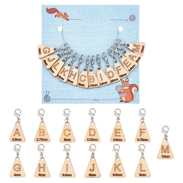 PandaHall 13 Pcs 13 Styles Wood Triangle Stitch Markers, Wooden Letters Crochet Stitch Marker Locking Stitch Marker with Lobster Clasp...
PandaHall 13 Pcs 13 Styles Wood Triangle Stitch Markers, Wooden Letters Crochet Stitch Marker Locking Stitch Marker with Lobster Clasp...