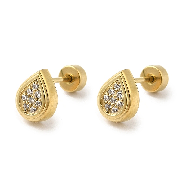PandaHall 304 Stainless Steel with Rhinestone Stud Earrings for Women, Teardrop, Real 14K Gold Plated, 8x6mm Rhinestone Teardrop Clear
PandaHall 304 Stainless Steel with Rhinestone Stud Earrings for Women, Teardrop, Real 14K Gold Plated, 8x6mm Rhinestone Teardrop Clear