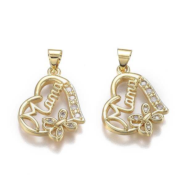 PandaHall Brass Micro Pave Clear Cubic Zirconia Pendants, with Snap on Bails, for Mother's Day, Long-Lasting Plated, Heart with Word Mom...
PandaHall Brass Micro Pave Clear Cubic Zirconia Pendants, with Snap on Bails, for Mother's Day, Long-Lasting Plated, Heart with Word Mom...