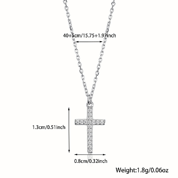 PandaHall Cubic Zirconia Cross Pendant Necklaces, Rhodium Plated 925 Sterling Silver for Women, Platinum, 15.75 inch(40cm) Sterling Silver..., Clear
PandaHall Cubic Zirconia Cross Pendant Necklaces, Rhodium Plated 925 Sterling Silver for Women, Platinum, 15.75 inch(40cm) Sterling Silver..., Clear