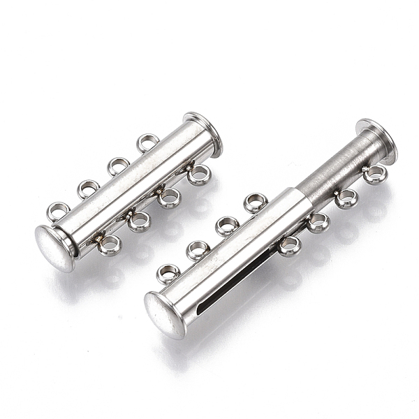 PandaHall 201 Stainless Steel Magnetic Slide Lock Clasps, 4 Strands, 8 Holes, Tube, Stainless Steel Color, 24.5x10x6.5mm, Hole: 1.6mm 201...
PandaHall 201 Stainless Steel Magnetic Slide Lock Clasps, 4 Strands, 8 Holes, Tube, Stainless Steel Color, 24.5x10x6.5mm, Hole: 1.6mm 201...