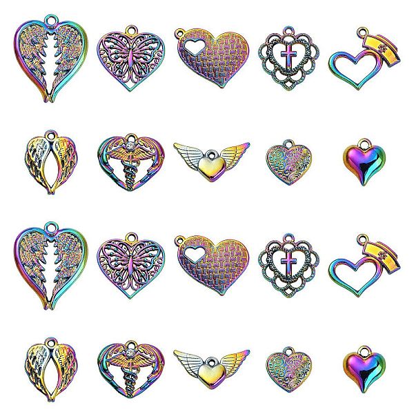 PandaHall 20Pcs 10 Styles Plated Alloy Pendants, Cadmium Free & Lead Free, Heart Shape, Rainbow Color, 30x24x2mm, Hole: 2mm, 2pcs/style...
PandaHall 20Pcs 10 Styles Plated Alloy Pendants, Cadmium Free & Lead Free, Heart Shape, Rainbow Color, 30x24x2mm, Hole: 2mm, 2pcs/style...