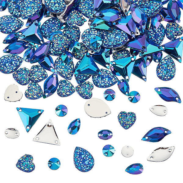 PandaHall 160Pcs 7 Style Sew on Rhinestone, Resin Rhinestone, 2-Hole Links, Flat Back & Back Plated, Garments Accessories, Mixed Shape..., Blue
PandaHall 160Pcs 7 Style Sew on Rhinestone, Resin Rhinestone, 2-Hole Links, Flat Back & Back Plated, Garments Accessories, Mixed Shape..., Blue