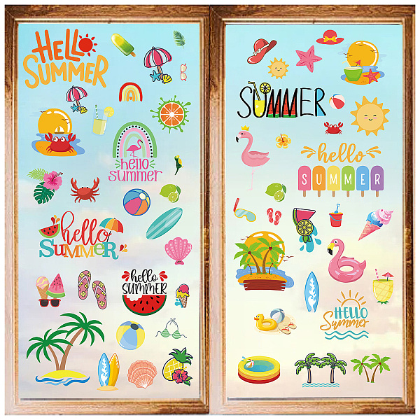 PandaHall 8 Sheets 8 Styles Summer Theme PVC Waterproof Wall Stickers, Self-Adhesive Decals, for Window or Stairway Home Decoration...
PandaHall 8 Sheets 8 Styles Summer Theme PVC Waterproof Wall Stickers, Self-Adhesive Decals, for Window or Stairway Home Decoration...