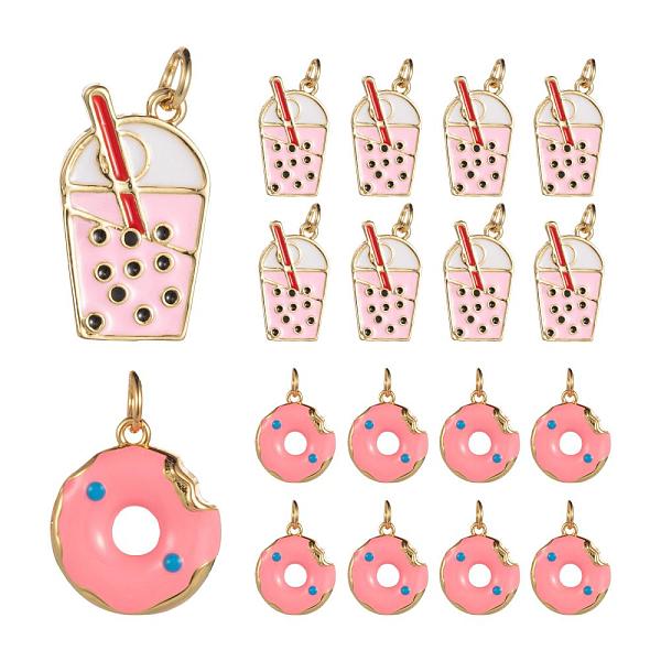 PandaHall 8Pcs 2 Style Brass Enamel Pendants, Long-Lasting Plated, Real 18K Gold Plated, with Jump Ring, Bubble Tea & Donut, Pink...
PandaHall 8Pcs 2 Style Brass Enamel Pendants, Long-Lasting Plated, Real 18K Gold Plated, with Jump Ring, Bubble Tea & Donut, Pink...