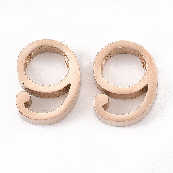 PandaHall 304 Stainless Steel Pendants, Number, Rose Gold, Num.9, 13x10x3mm, Hole: 1.8mm 304 Stainless Steel Number
PandaHall 304 Stainless Steel Pendants, Number, Rose Gold, Num.9, 13x10x3mm, Hole: 1.8mm 304 Stainless Steel Number