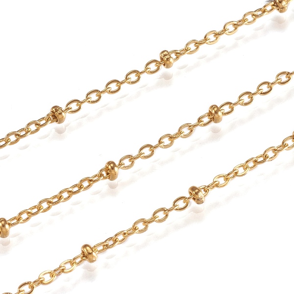 PandaHall Ion Plating(IP) 304 Stainless Steel Cable Chains, Soldered, Satellite Chains, with Rondelle Beads, Golden, 2x1.5x0.4mm 304...
PandaHall Ion Plating(IP) 304 Stainless Steel Cable Chains, Soldered, Satellite Chains, with Rondelle Beads, Golden, 2x1.5x0.4mm 304...
