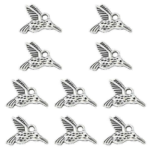 PandaHall Tibetan Style Alloy Pendants, Cadmium Free & Lead Free, Hummingbird Charms, Antique Silver, 12x17x3mm, Hole: 2mm Alloy Bird
PandaHall Tibetan Style Alloy Pendants, Cadmium Free & Lead Free, Hummingbird Charms, Antique Silver, 12x17x3mm, Hole: 2mm Alloy Bird