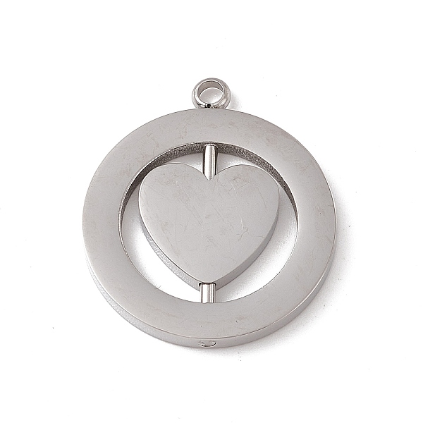 PandaHall 304 Stainless Steel Turnable Pendants, Hollow, Flat Round with Heart Charm, Stainless Steel Color, 28x24.5x2mm, Hole: 2.5mm 304...
PandaHall 304 Stainless Steel Turnable Pendants, Hollow, Flat Round with Heart Charm, Stainless Steel Color, 28x24.5x2mm, Hole: 2.5mm 304...
