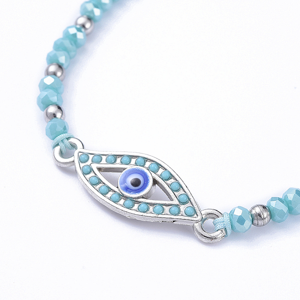 PandaHall Adjustable Nylon Thread Braided Bead Bracelets, with 201 Stainless Steel Beads, Glass Beads and Alloy Enamel Links, Evil Eye, Dark..., Cyan
PandaHall Adjustable Nylon Thread Braided Bead Bracelets, with 201 Stainless Steel Beads, Glass Beads and Alloy Enamel Links, Evil Eye, Dark..., Cyan