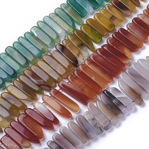 PandaHall Dyed Natural Agate Beads Strands, Tusk Shape, Mixed Color, 16.5~39x7.5~9.5x5.5~6.5mm, Hole: 1.5mm, about 38~40pcs/strand..., Multicolor
PandaHall Dyed Natural Agate Beads Strands, Tusk Shape, Mixed Color, 16.5~39x7.5~9.5x5.5~6.5mm, Hole: 1.5mm, about 38~40pcs/strand..., Multicolor
