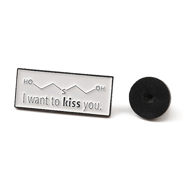 PandaHall Enamel Pin, Electrophoresis Black Alloy Brooches, Crestive Chemical Formula Badge, Rectangle with Word I Want to Kiss You...
PandaHall Enamel Pin, Electrophoresis Black Alloy Brooches, Crestive Chemical Formula Badge, Rectangle with Word I Want to Kiss You...
