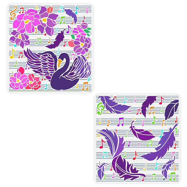PandaHall 2Pcs 2 Styles PET Hollow Out Drawing Painting Stencils, for DIY Scrapbook, Photo Album, Swan & Feather Pattern, Mixed Patterns...
PandaHall 2Pcs 2 Styles PET Hollow Out Drawing Painting Stencils, for DIY Scrapbook, Photo Album, Swan & Feather Pattern, Mixed Patterns...