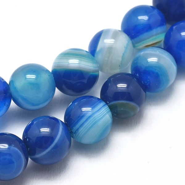 PandaHall Natural Striped Agate/Banded Agate Beads Strands, Dyed & Heated, Round, Royal Blue, 8mm, Hole: 1mm, about 46pcs/strand, 14.9 inch...
PandaHall Natural Striped Agate/Banded Agate Beads Strands, Dyed & Heated, Round, Royal Blue, 8mm, Hole: 1mm, about 46pcs/strand, 14.9 inch...