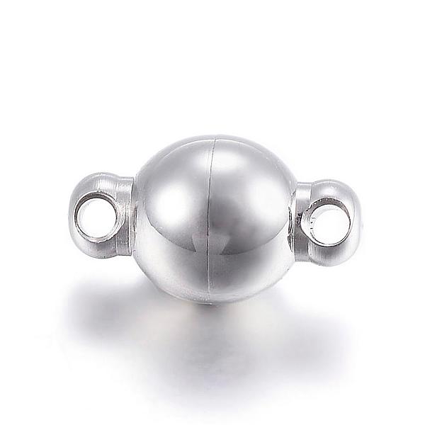 PandaHall 304 Stainless Steel Magnetic Clasps with Loops, Round, Stainless Steel Color, 10x6mm, Hole: 1mm 304 Stainless Steel Round
PandaHall 304 Stainless Steel Magnetic Clasps with Loops, Round, Stainless Steel Color, 10x6mm, Hole: 1mm 304 Stainless Steel Round