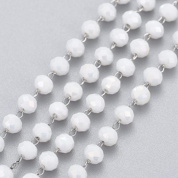 PandaHall 3.28 Feet Handmade Glass Beaded Chains, Faceted, Soldered, with 304 Stainless Steel Eye Pin, Stainless Steel Color, White, Beads...
PandaHall 3.28 Feet Handmade Glass Beaded Chains, Faceted, Soldered, with 304 Stainless Steel Eye Pin, Stainless Steel Color, White, Beads...
