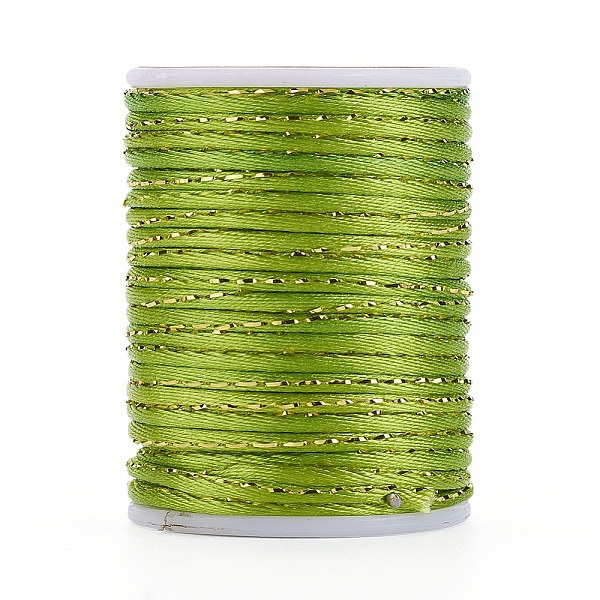 PandaHall Polyester Cord, with Gold Metallic Cord, Chinese Knotting Cord, Lime, 1.5mm, about 4.37 yards(4m)/roll Polyester Green
PandaHall Polyester Cord, with Gold Metallic Cord, Chinese Knotting Cord, Lime, 1.5mm, about 4.37 yards(4m)/roll Polyester Green