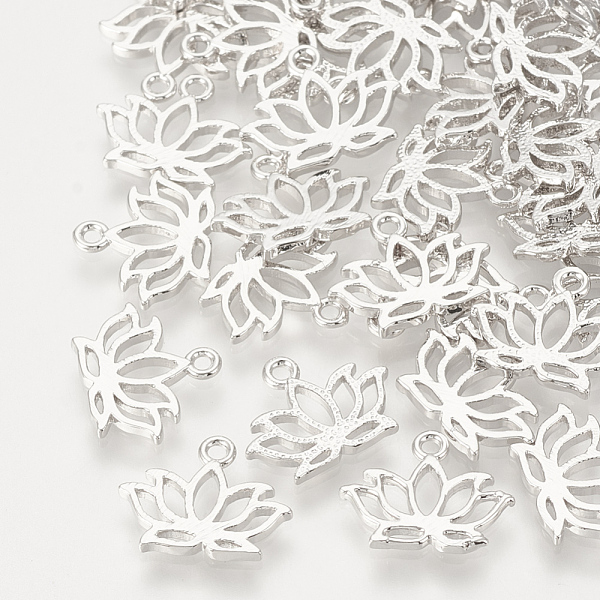 PandaHall Brass Charms, Cut-Out, Nickel Free, Real Platinum Plated, Lotus, 10x12x1mm, Hole: 1mm Brass Flower
PandaHall Brass Charms, Cut-Out, Nickel Free, Real Platinum Plated, Lotus, 10x12x1mm, Hole: 1mm Brass Flower