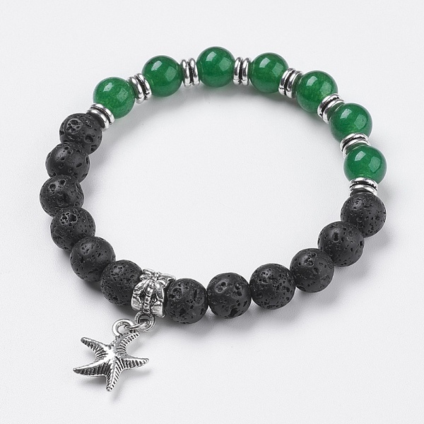 PandaHall Natural Lava Rock Beads Charm Bracelets, with TaiWan Jade and Alloy Findings, Starfish/Sea Stars, Antique Silver, 2 inch(5cm)...
PandaHall Natural Lava Rock Beads Charm Bracelets, with TaiWan Jade and Alloy Findings, Starfish/Sea Stars, Antique Silver, 2 inch(5cm)...
