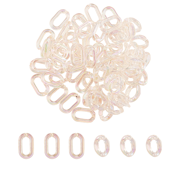 PandaHall 100Pcs 2 Styles Transparent Acrylic Linking Rings, Quick Link Connectors, for Curb Chains Making, AB Color Plated, Twist, Clear AB..., White
PandaHall 100Pcs 2 Styles Transparent Acrylic Linking Rings, Quick Link Connectors, for Curb Chains Making, AB Color Plated, Twist, Clear AB..., White