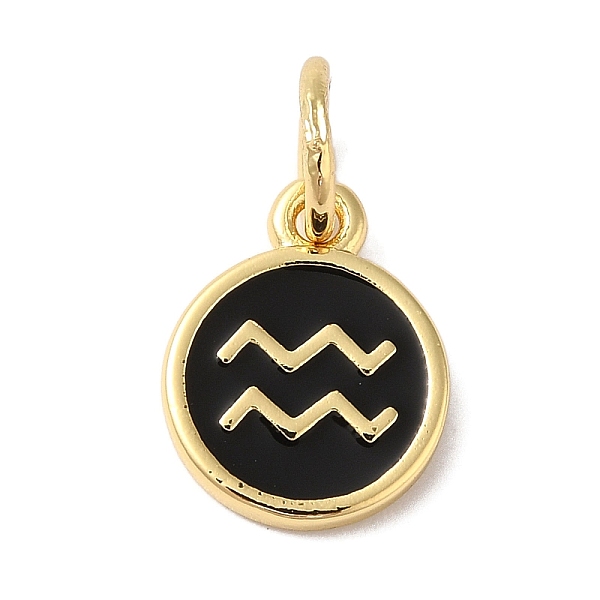 PandaHall Real 18K Gold Plated Brass Enamel Charms, with Jump Ring, Long-Lasting Plated, Lead Free & Cadmium Free, Flat Round with Aquarius..., Black
PandaHall Real 18K Gold Plated Brass Enamel Charms, with Jump Ring, Long-Lasting Plated, Lead Free & Cadmium Free, Flat Round with Aquarius..., Black