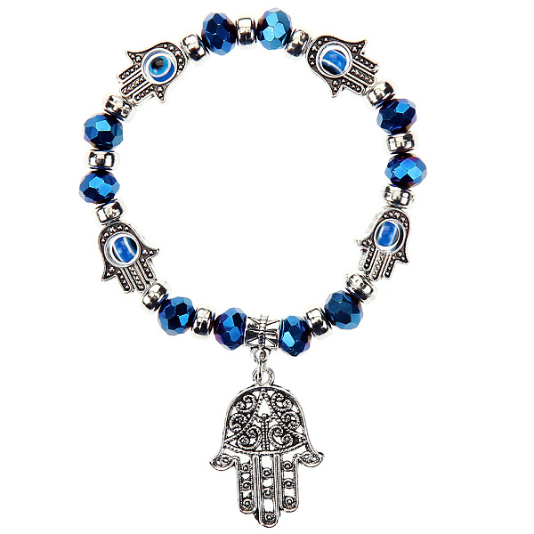 PandaHall Lampwork Evil Eye & Glass Beaded Stretch Bracelet with Alloy Hamsa Hand Charm for Women, Blue, 7-1/2 inch(19cm) Alloy Evil Eye...
PandaHall Lampwork Evil Eye & Glass Beaded Stretch Bracelet with Alloy Hamsa Hand Charm for Women, Blue, 7-1/2 inch(19cm) Alloy Evil Eye...