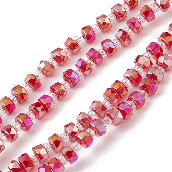PandaHall Transparent Electroplate Glass Beads Strands, Faceted, Rondelle, AB Color Plated, Red, 5.5x3.5~4mm, Hole: 1mm, about 100pcs/strand...
PandaHall Transparent Electroplate Glass Beads Strands, Faceted, Rondelle, AB Color Plated, Red, 5.5x3.5~4mm, Hole: 1mm, about 100pcs/strand...