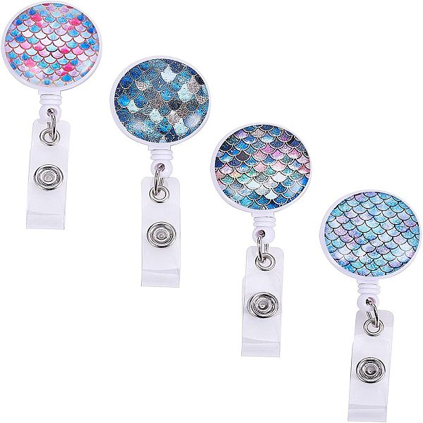 PandaHall 4 Pcs Plastic Retractable Badge Reels, Flat Round Mermaid Fish Scale Carabiner Reels with Alligator Clip Decorative Name Badge..., Multicolor
PandaHall 4 Pcs Plastic Retractable Badge Reels, Flat Round Mermaid Fish Scale Carabiner Reels with Alligator Clip Decorative Name Badge..., Multicolor