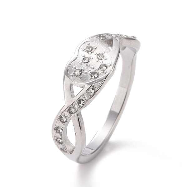 PandaHall Crystal Rhinestone Infinity with Heart Finger Ring, 304 Stainless Steel Jewelry for Women, Stainless Steel Color, US Size 6~9..., Clear
PandaHall Crystal Rhinestone Infinity with Heart Finger Ring, 304 Stainless Steel Jewelry for Women, Stainless Steel Color, US Size 6~9..., Clear