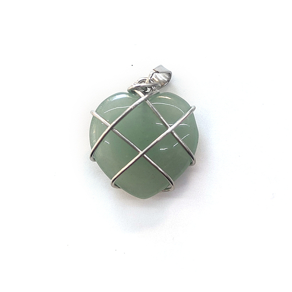 PandaHall Natural Green Aventurine Copper Wire Wrapped Pendants, Heart Charms, Silver Color, 20mm Green Aventurine Heart
PandaHall Natural Green Aventurine Copper Wire Wrapped Pendants, Heart Charms, Silver Color, 20mm Green Aventurine Heart