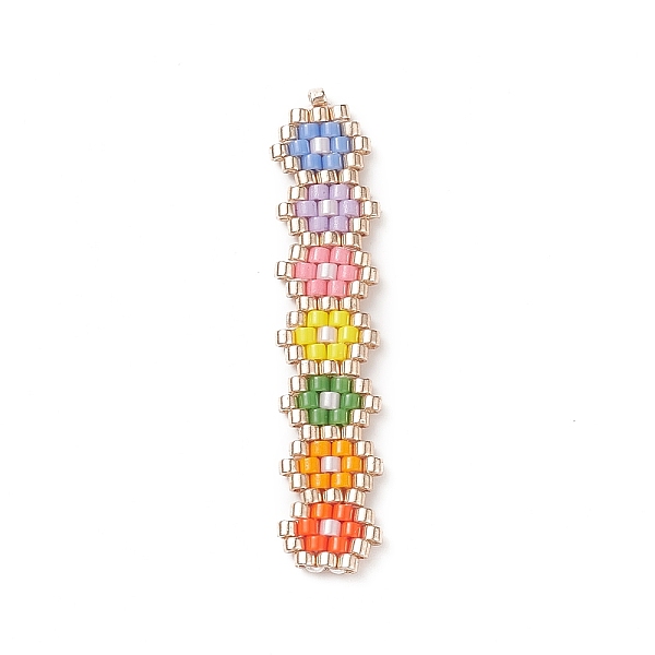 PandaHall Handmade Loom Pattern MIYUKI Seed Beads, Rectangle with Flower Pattern, Colorful, 41x8.5x2mm, Hole: 0.8mm Glass Rectangle
PandaHall Handmade Loom Pattern MIYUKI Seed Beads, Rectangle with Flower Pattern, Colorful, 41x8.5x2mm, Hole: 0.8mm Glass Rectangle