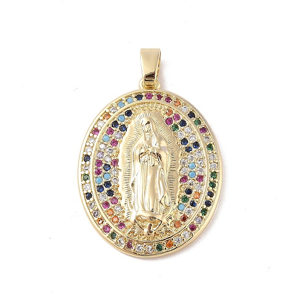 PandaHall Brass Cubic Zirconia Pendants, Long-Lasting Plated, Oval with Holy Virgin Charms, Golden, Colorful, 32x25x5mm, Hole: 6x3mm...
PandaHall Brass Cubic Zirconia Pendants, Long-Lasting Plated, Oval with Holy Virgin Charms, Golden, Colorful, 32x25x5mm, Hole: 6x3mm...
