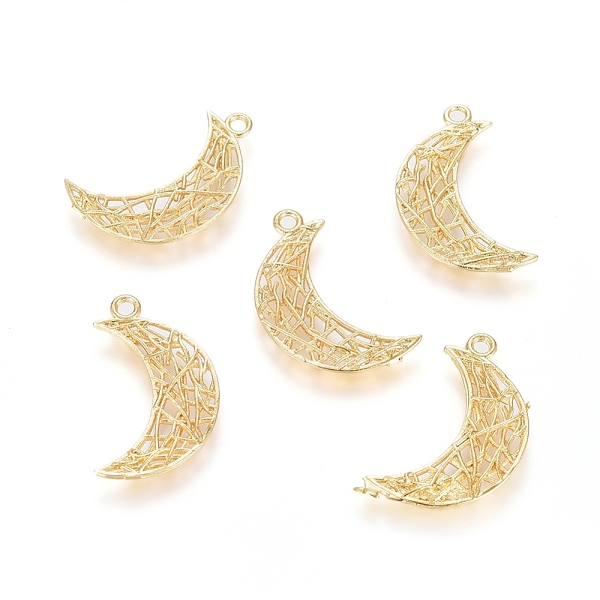 PandaHall Brass Pendants, Long-Lasting Plated, Moon, Real 18K Gold Plated, 20.5x12x1mm, Hole: 1.4mm Brass Moon
PandaHall Brass Pendants, Long-Lasting Plated, Moon, Real 18K Gold Plated, 20.5x12x1mm, Hole: 1.4mm Brass Moon