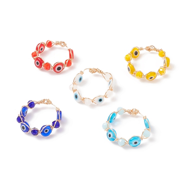 PandaHall Lampwork Evil Eye & Glass Braided Finger Ring, Copper Wire Wrap Jewelry for Women, Mixed Color, US Size 9(18.9mm) Glass Evil Eye..., Multicolor
PandaHall Lampwork Evil Eye & Glass Braided Finger Ring, Copper Wire Wrap Jewelry for Women, Mixed Color, US Size 9(18.9mm) Glass Evil Eye..., Multicolor