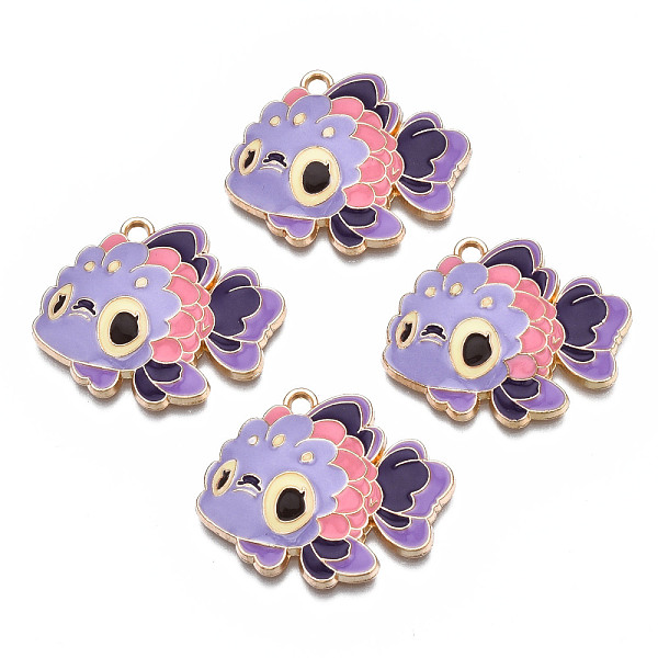 PandaHall Rack Plating Alloy Enamel Pendants, Cadmium Free & Nickel Free & Lead Free, Goldfish, Medium Purple, 25x30x4mm, Hole: 2mm...
PandaHall Rack Plating Alloy Enamel Pendants, Cadmium Free & Nickel Free & Lead Free, Goldfish, Medium Purple, 25x30x4mm, Hole: 2mm...