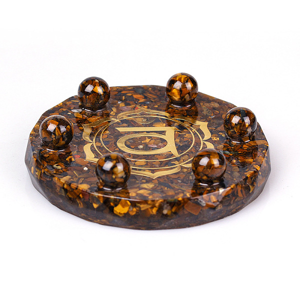 PandaHall Resin Chakra Round Display Decoration, with Natural Tiger Eye Chips inside Statues for Home Office Decorations, 100x25mm Tiger Eye...
PandaHall Resin Chakra Round Display Decoration, with Natural Tiger Eye Chips inside Statues for Home Office Decorations, 100x25mm Tiger Eye...