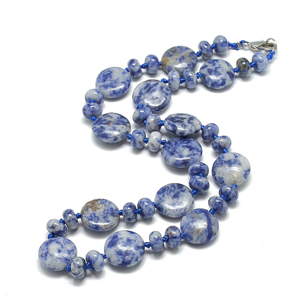 PandaHall Natural Blue Spot Jasper Beaded Necklaces, with Alloy Lobster Clasps, Flat Round, 18.1 inch~18.5 inch(46~47cm), Flat Round...
PandaHall Natural Blue Spot Jasper Beaded Necklaces, with Alloy Lobster Clasps, Flat Round, 18.1 inch~18.5 inch(46~47cm), Flat Round...