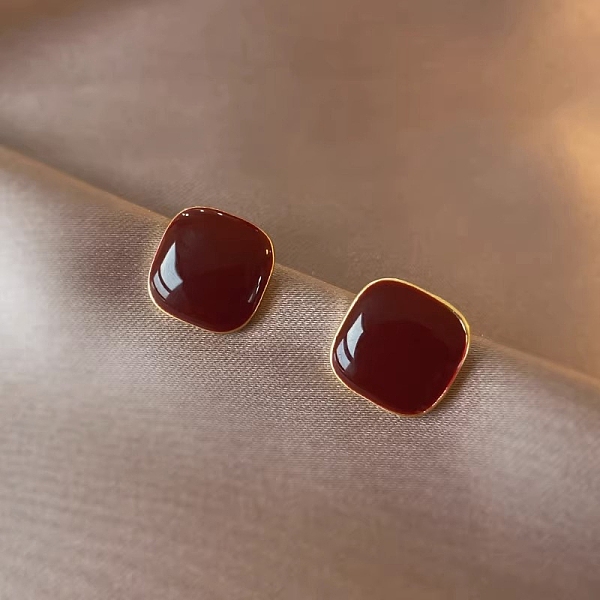PandaHall Alloy Enamel Stud Earrings, with 925 Sterling Silver Pins, Golden, Square, 18x12mm Alloy Square
PandaHall Alloy Enamel Stud Earrings, with 925 Sterling Silver Pins, Golden, Square, 18x12mm Alloy Square