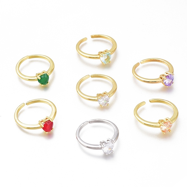 PandaHall Brass Micro Pave Cubic Zirconia Heart Solitaire Rings, Cuff Rings, Open Rings, Long-Lasting Plated, Mixed Color, US Size 6(16.5mm)..., Multicolor
PandaHall Brass Micro Pave Cubic Zirconia Heart Solitaire Rings, Cuff Rings, Open Rings, Long-Lasting Plated, Mixed Color, US Size 6(16.5mm)..., Multicolor