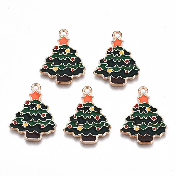 PandaHall Alloy Enamel Pendants, Christmas, Cadmium Free & Lead Free, Christmas Tree, Light Gold, Dark Slate Gray, 24x18.5x1.5mm, Hole...
PandaHall Alloy Enamel Pendants, Christmas, Cadmium Free & Lead Free, Christmas Tree, Light Gold, Dark Slate Gray, 24x18.5x1.5mm, Hole...