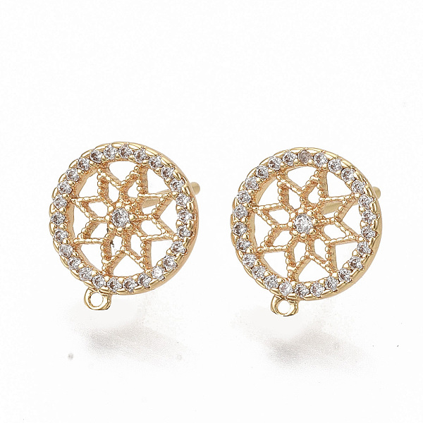 PandaHall Brass Micro Pave Clear Cubic Zirconia Stud Earring Findings, with Loop, Nickel Free, Real 18K Gold Plated, Flat Round, 12x10.5mm...
PandaHall Brass Micro Pave Clear Cubic Zirconia Stud Earring Findings, with Loop, Nickel Free, Real 18K Gold Plated, Flat Round, 12x10.5mm...