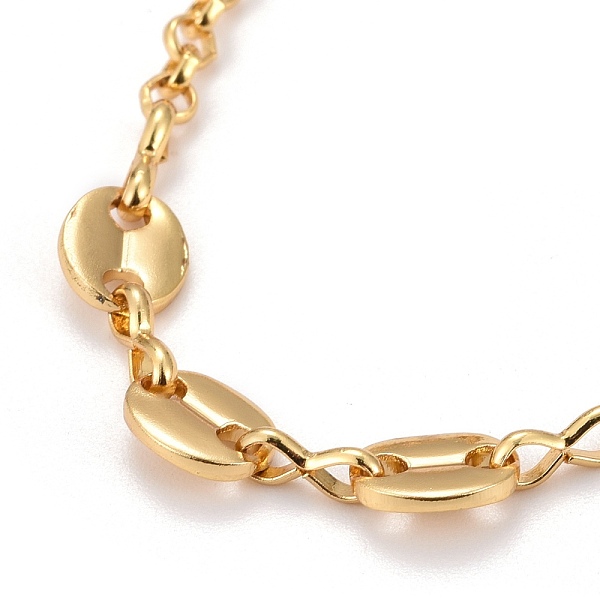 PandaHall Brass Rolo Chain & Coffee Bean Chain Bracelets, with 304 Stainless Steel Lobster Claw Clasps, Golden, 7-1/4 inch(18.5cm) Brass
PandaHall Brass Rolo Chain & Coffee Bean Chain Bracelets, with 304 Stainless Steel Lobster Claw Clasps, Golden, 7-1/4 inch(18.5cm) Brass