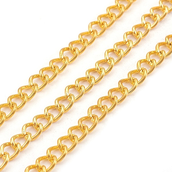 PandaHall Iron Side Twisted Chains, Unwelded, with Spool, Oval, Lead Free, Golden, 6x4x1mm Iron
PandaHall Iron Side Twisted Chains, Unwelded, with Spool, Oval, Lead Free, Golden, 6x4x1mm Iron