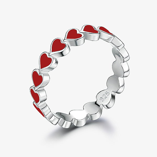 PandaHall Platinum Rhodium Plated 925 Sterling Silver Heart Finger Rings, with Enamel, Red, Inner Diameter: 17mm Sterling Silver Heart Red
PandaHall Platinum Rhodium Plated 925 Sterling Silver Heart Finger Rings, with Enamel, Red, Inner Diameter: 17mm Sterling Silver Heart Red