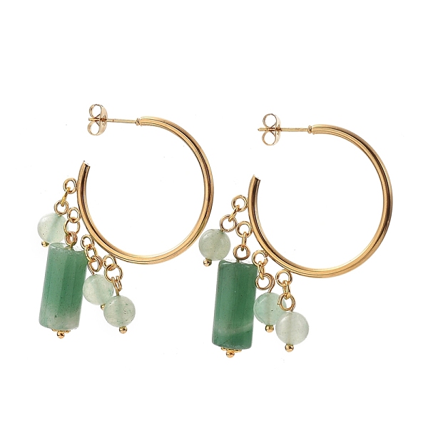 PandaHall 304 Stainless Steel Dangle Stud Earrings, Half Hoop Earrings, with Ear Nuts, Natural Green Aventurine Beads and Flower Alloy...
PandaHall 304 Stainless Steel Dangle Stud Earrings, Half Hoop Earrings, with Ear Nuts, Natural Green Aventurine Beads and Flower Alloy...