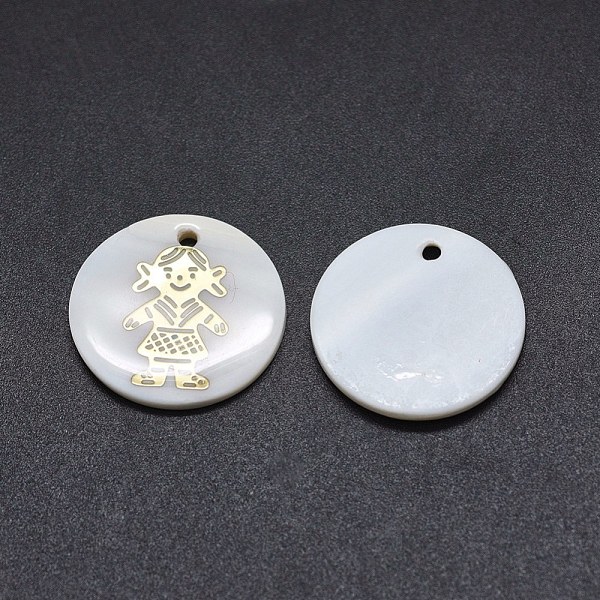 PandaHall Shell Pendants, with Resin, Flat Round with Girl, White, 20x2mm, Hole: 0.8mm Shell Flat Round White
PandaHall Shell Pendants, with Resin, Flat Round with Girl, White, 20x2mm, Hole: 0.8mm Shell Flat Round White