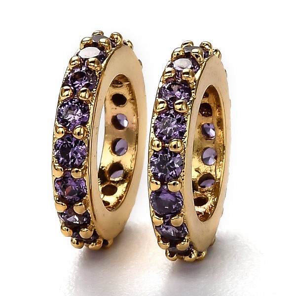 PandaHall Brass Micro Pave Cubic Zirconia European Beads, Long-Lasting Plated, Real 18K Gold Plated, Large Hole Beads, Ring, Medium Purple...
PandaHall Brass Micro Pave Cubic Zirconia European Beads, Long-Lasting Plated, Real 18K Gold Plated, Large Hole Beads, Ring, Medium Purple...