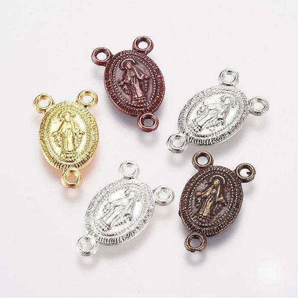 PandaHall Tibetan Style Alloy Chandelier Component Links, 3 Loop Connectors, Rosary Center Pieces, Oval with Virgin Mary, Mixed Color...
PandaHall Tibetan Style Alloy Chandelier Component Links, 3 Loop Connectors, Rosary Center Pieces, Oval with Virgin Mary, Mixed Color...