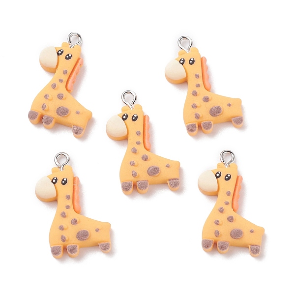 PandaHall Opaque Resin Pendants, with Platinum Tone Iron Loops, Giraffe, Orange, 27.5x18.5x5mm, Hole: 2mm Iron+Resin Deer Orange
PandaHall Opaque Resin Pendants, with Platinum Tone Iron Loops, Giraffe, Orange, 27.5x18.5x5mm, Hole: 2mm Iron+Resin Deer Orange